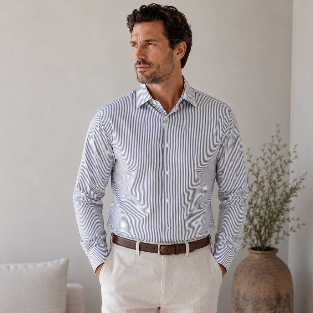 Canali Modern Fit Cotton Dress Shirt Size 42‎